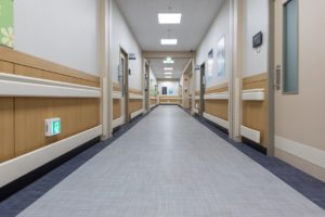 long plain hospital hallway