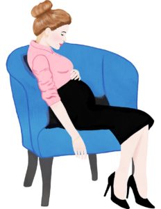 pregnant woman in a chair