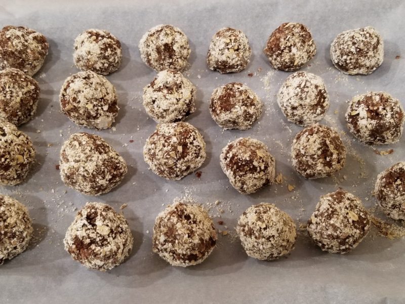 almond, walnut, and date energy balls